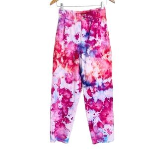 Lucy & Yak High Rise Tie-Dye Jeans - Pink and Blue